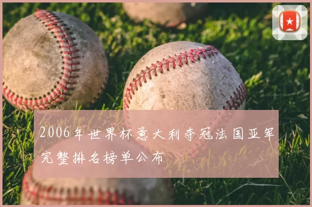 2006年世界杯意大利夺冠法国亚军完整排名榜单公布